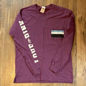 Purple Long Sleeve Shirt with Pocket